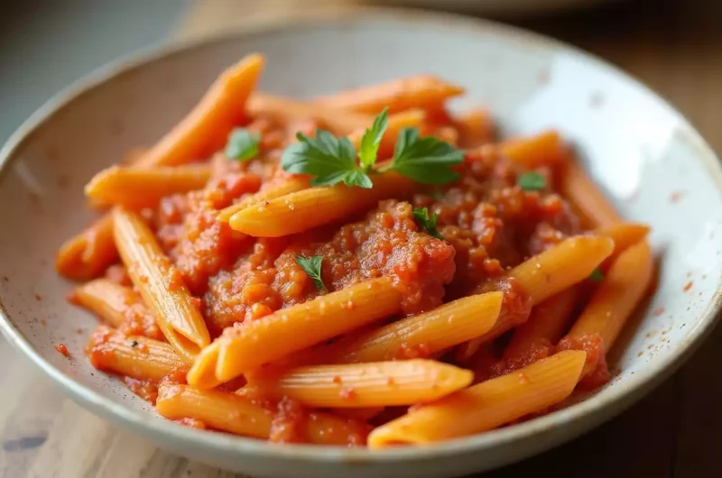 Creamy macaroni penne pasta dish with herbs and cheese, perfect for busy weeknights and ready in 30 minutes